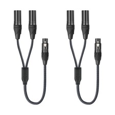 2FT XLR Female to Dual Male Y Splitter Cable, XLR Y Cable Splitter 1 Female to 2