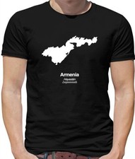 Armenia Silhouette - Mens T-Shirt - Armenian Country Travel Flags Gift