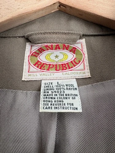 Vintage 80s Banana Republic Mill Valley Wool Field Jacket/Pampas style - Mens L image 4