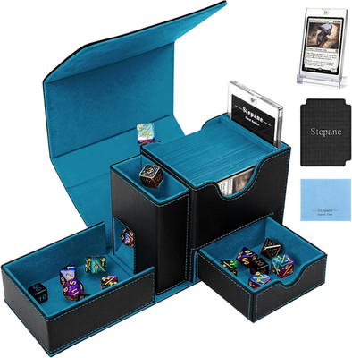 MTG Deck Box for Commander Display with Dice Tower, Fits 100 Double-Sleeved Card