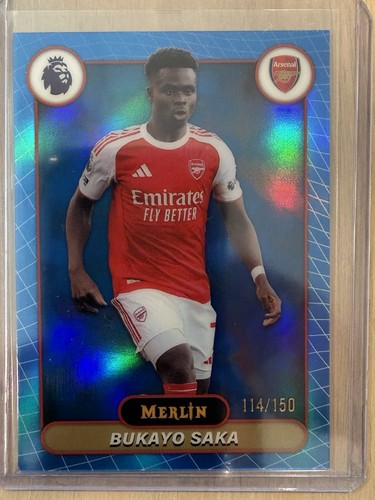 2026 Topps Merlin EPL Bukayo Saka Blue Refractor #11 /150 Arsenal