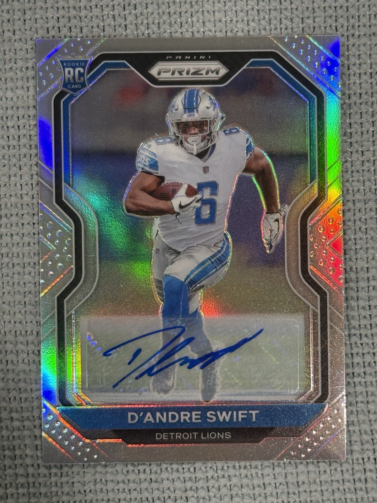 2020 Panini Prizm D'ANDRE SWIFT Silver Prizm Rookie Autograph #358 RC SP