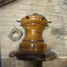 Ships Capstan Lamp Base Large Turned Wood Great figuring  As Seen Marine