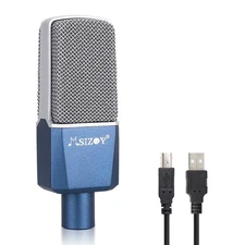 MSIZOY USB Condenser Microphone Uni-Directional Noise Reduction for PC, Streami