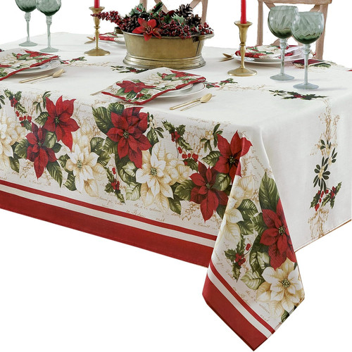 Newbridge Christmas Presley Red 60" x 102" Rectangle, Multi Color