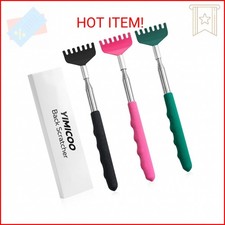 YIMICOO 3 Pack Extendable Back Scratcher, Stainless Steel Portable Telescoping B