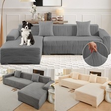 Stretch Sectional Couch Covers 2pcs Jacquard Sofa Covers for L Shape Corner Sofa