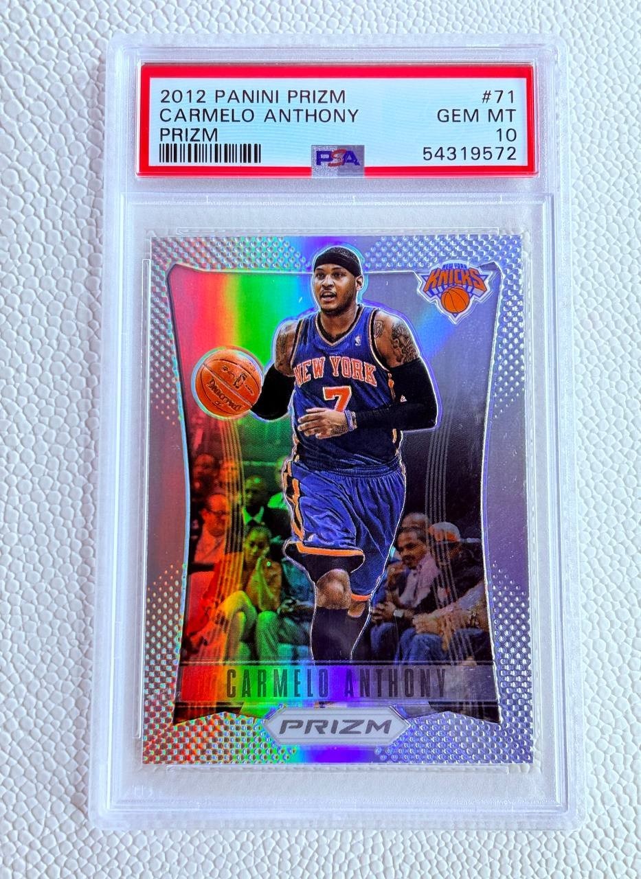 2012 Panini Prizm CARMELO ANTHONY SILVER REFRACTOR PSA 10 GEM MINT KNICKS #71