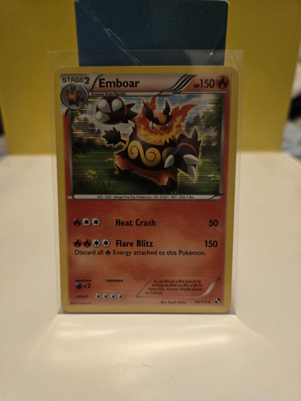 Pokemon Black and White Holo Rare Emboar (19) #19/114 Lightly played