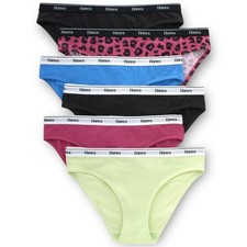 NWT Hanes Originals Women  s Cotton Stretch Bikini 6-Pack   9/2XL