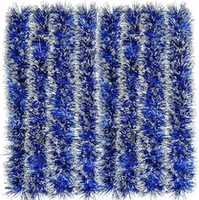 BBTO 32.8 Feet Christmas Blue and White Tinsel Garland Xmas Tree 