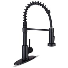 Industrial Style Pull Down Kitchen Faucet - Matte Black with Spot-Resist Finish