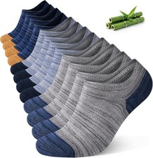 Mens Bamboo Ankle Socks with Heel Tab Low Cut Thin Athletic 6 pairs