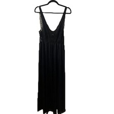 Shadowline Vintage Lace Nightgown Black Size Small