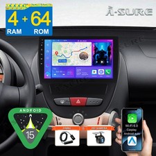 DAB+ 64G Android15 CarPlay Autoradio Für Toyota Aygo Citroen C1 Peugeot 107 GPS