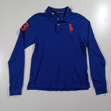 Polo Ralph Lauren Big Pony Long Sleeve Navy Blue Shirt Boys Youth XL 18-20
