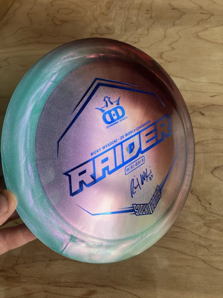 New Dynamic Discs Raider Glimmer Ice Dip Dyed 13 Speed Distance Driver - Image 4 of 4