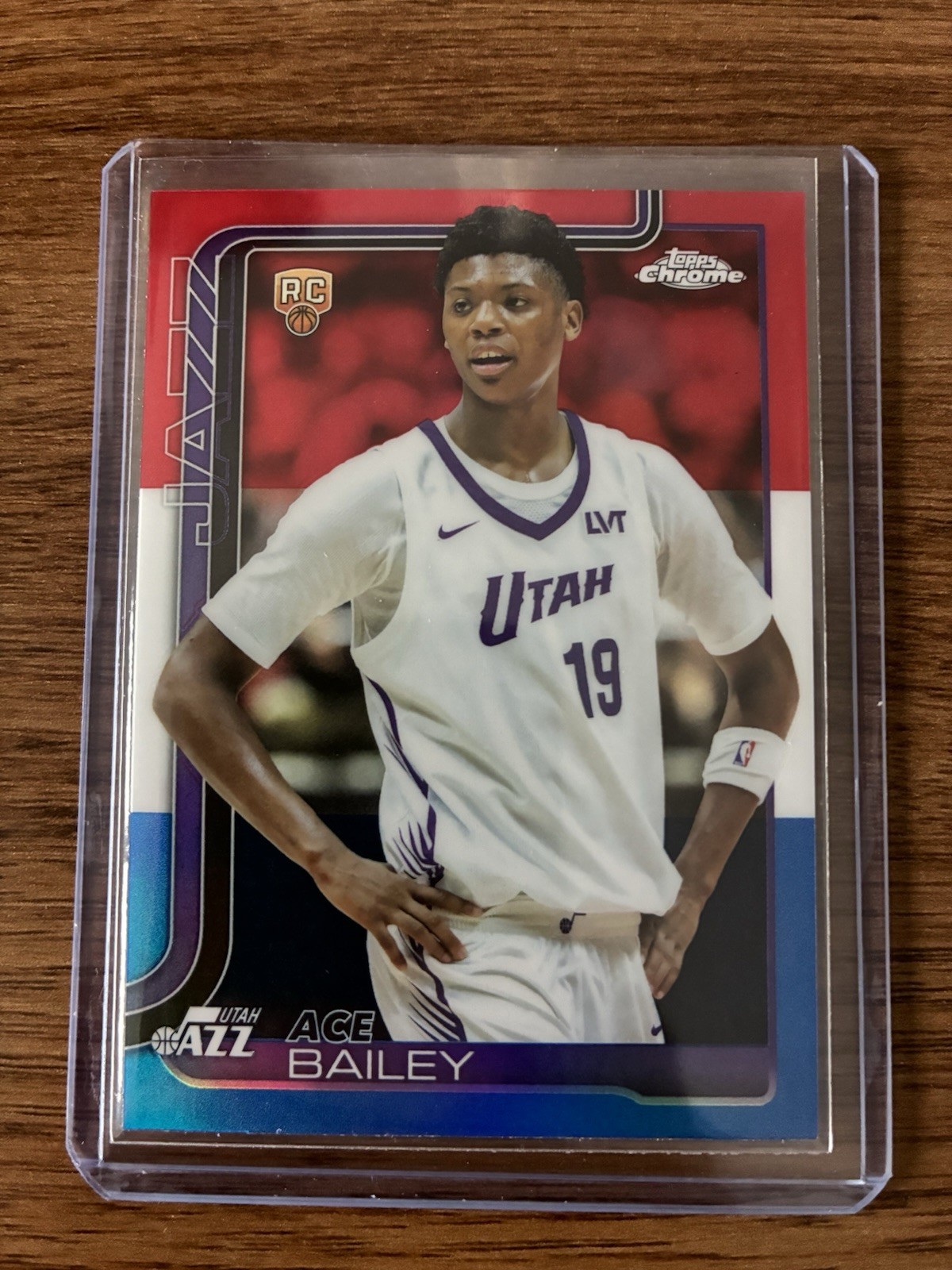 2025 Topps Chrome Basketball, Ace Bailey #255 Red White Blue, Rookie RC