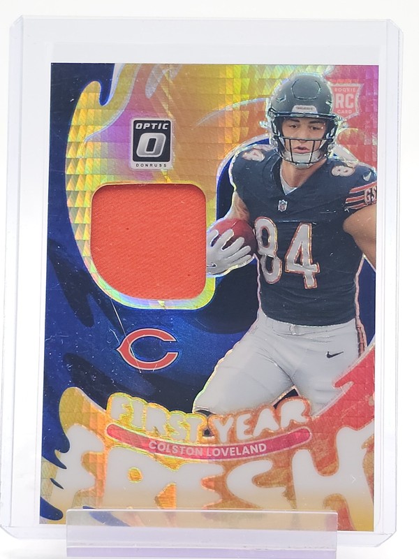 COLSTON LOVELAND 2025 DONRUSS OPTIC 1ST YEAR FRESH ROOKIE PATCH BLUE HYPER Q5677