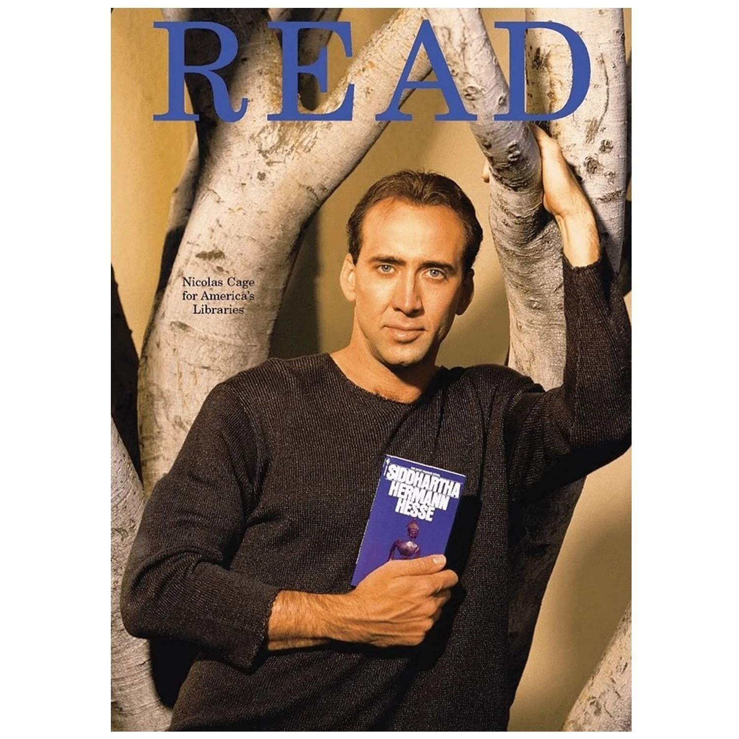 Nicolas Cage READ America's Libraries Vintage Photo Poster