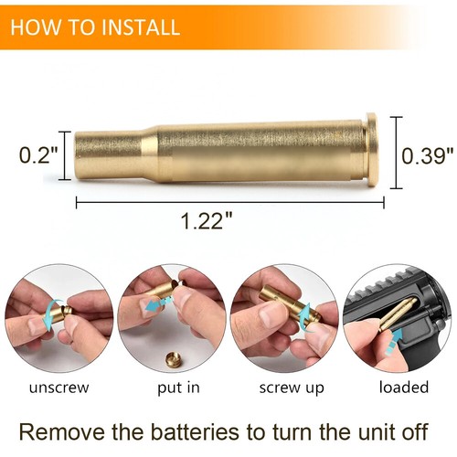Tactical CAL 38 Red Laser Bore Sight Boresight Shooting Training Brass Cartridge - Picture 3 of 17