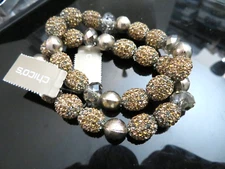 2 CHICOS "ESTELLA" GOLD STRETCH BRACELETS