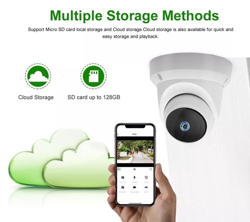 2MP Indoor Pan/Tilt Smart Security Camera WiFi Camera with Night Vision Monitor - Imagen 3 de 8