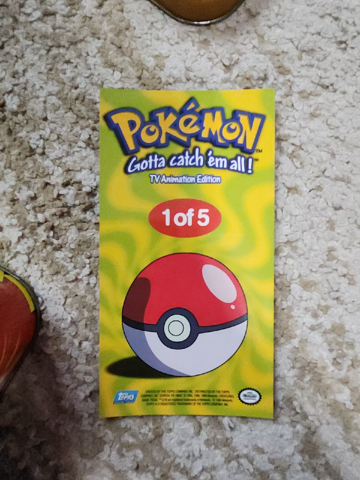 Pokemon Topps TV Animation Series 1 Persian Tin 1999 5 Sealed Packs Pikachu #25 - Picture 8 of 8