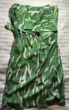 MM Couture by Miss Me Ruffled Halter Top Green Abtract Pattern Dress Size S/M