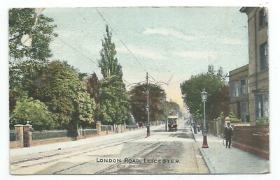 Leicestershire Leicester London Straßenbahn JW & Co L Postkarte um 1900