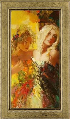 Handmade Oil Painting art female impressionism girl on canvas 24''X40''