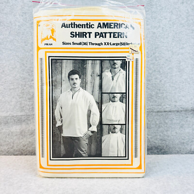 Tandy Leather PM 64 Authentic American Shirt Mens Sz S XXL 36 50 Sewing Pattern