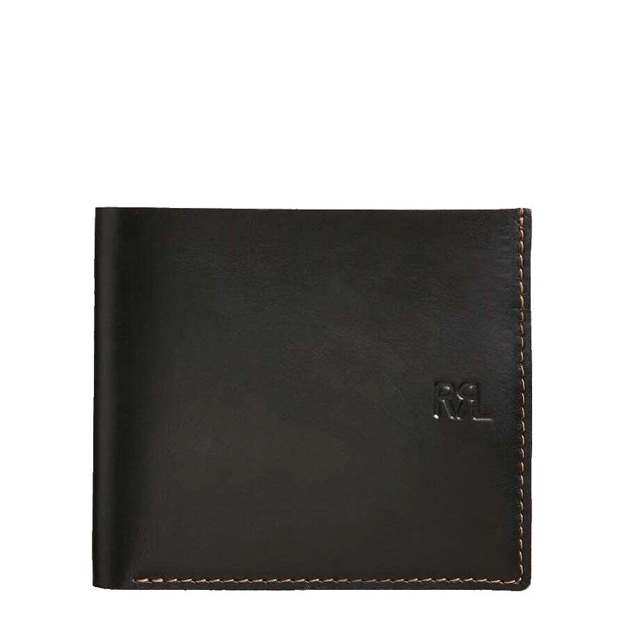 Carteras de cuero negro RRL para hombres