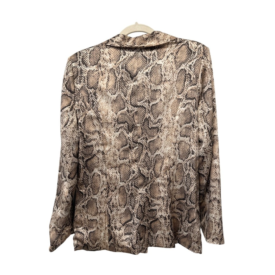 Ontwelfth Snake Print Blazer Satin Jacket Women S Tan Animal Print ...