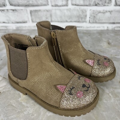 Self Esteem Binx Girl s Brown Faux Suede Ankle Boots, Size 9 Cat Theme