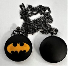 Batman Logo Matte Black Pocket Watch 1 Topgun America Joker Dark Knight Kilmer