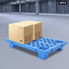 6 Pcs Plastic Pallets Interlocking Storage Pallets For Warehouses, Factories