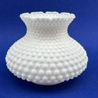 Vintage Hobnail Milk Glass Hurricane Lamp Shade Diffuser Light Small 5” Tall