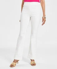 I.n.c. International Concepts Women's Bootcut Pull-on Jeans, Bright White Sz-16