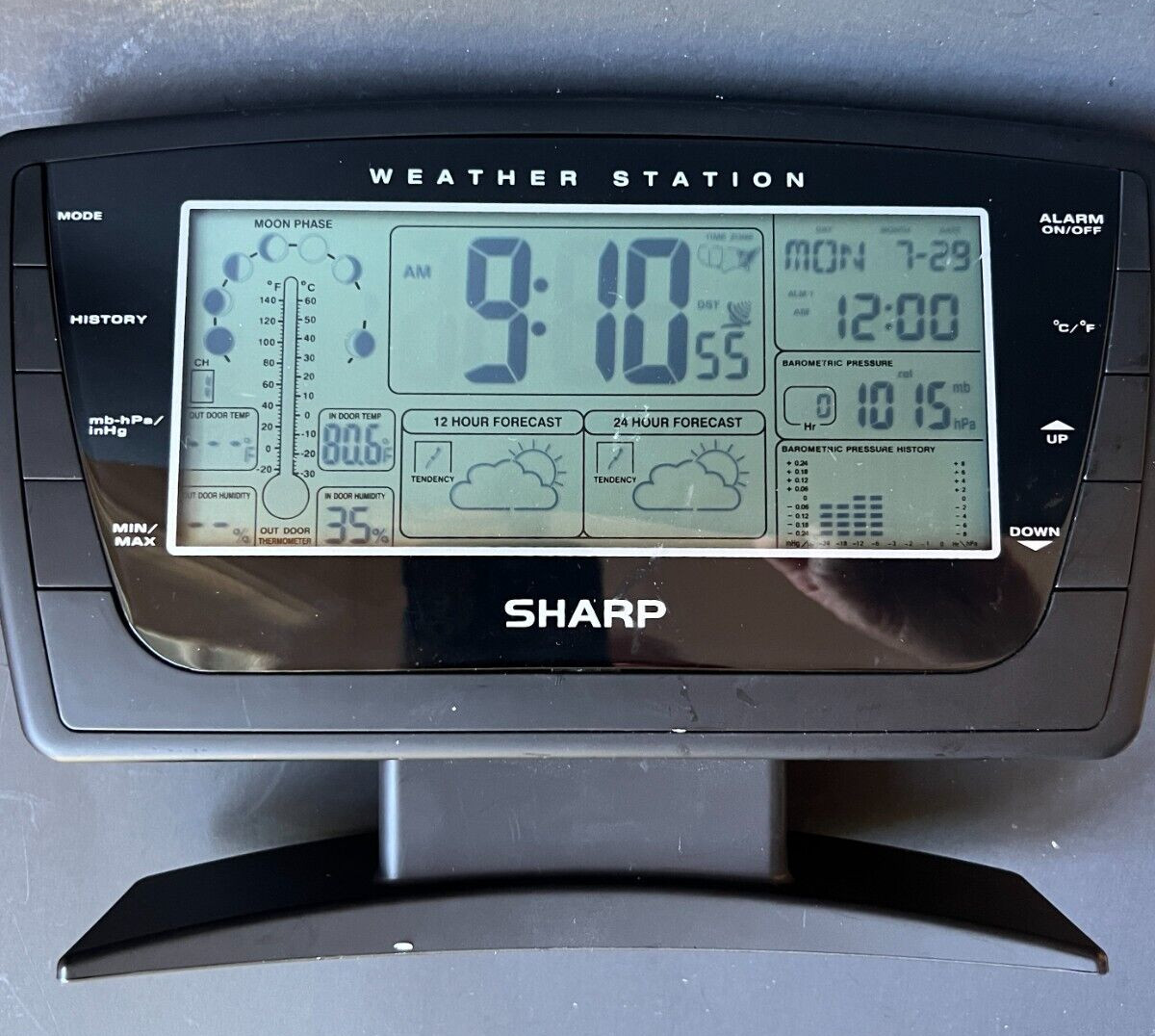 Sharp Weather Station Model SPC502 Moonphase Barometric Pressure (No
