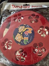 Red kids plastic 7  tambourine
