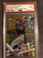 2017 Topps Chrome Orlando Arcia -Batting-Rookie Gold Wave Refractor PSA 9💎POP 1