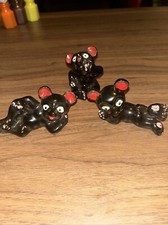 I rage Black Reward Teddy Bears Lot Of 3 Ceramic Japan