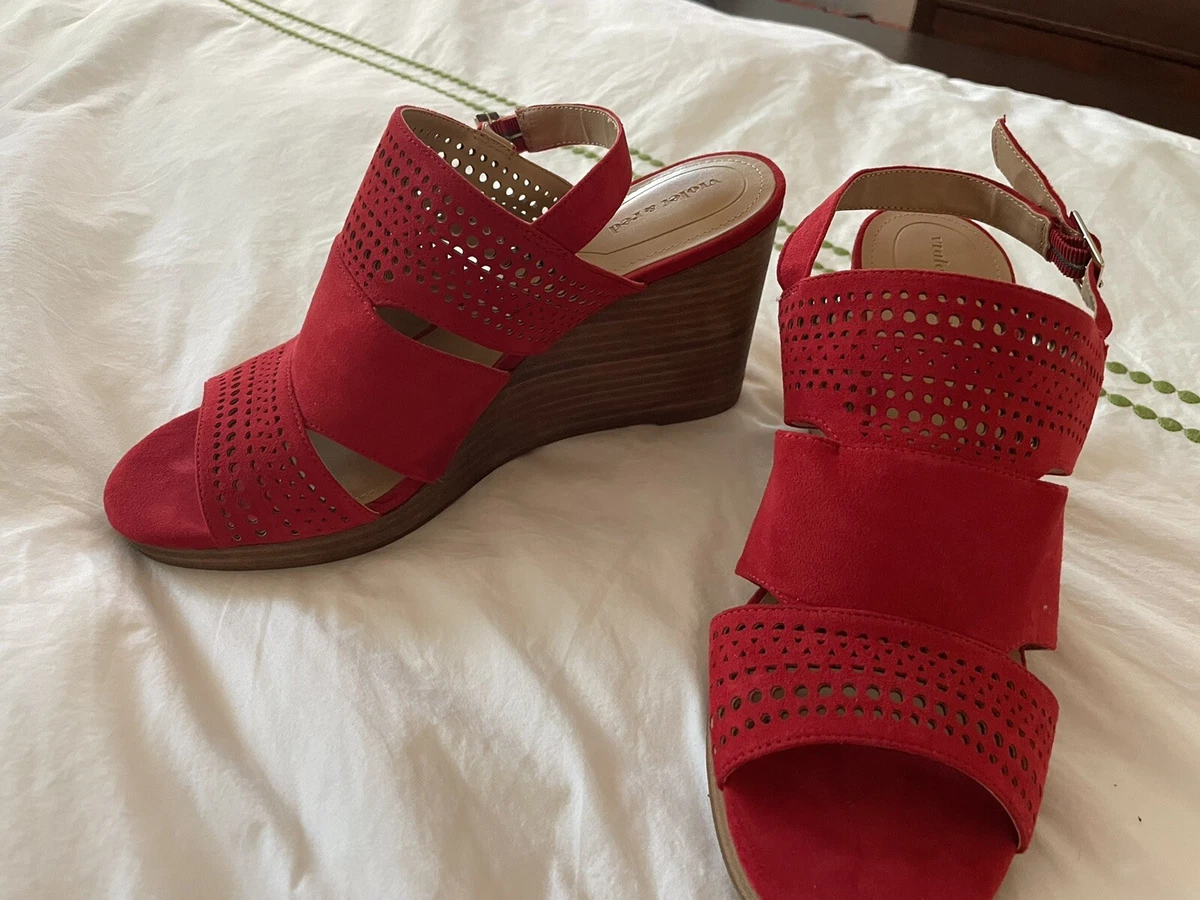 Violet and red wedges sale