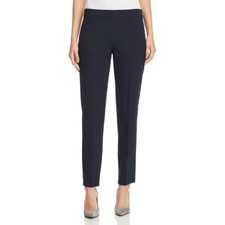 Donna Karan Womens 8 Indigo Blue Side Zip Welt Pocket Straight Leg Pants NWTCM69