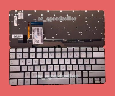 New For HP Spectre x360 13-4000 13-4100 13-4200 Keyboard Nordic Silver BACKLIT