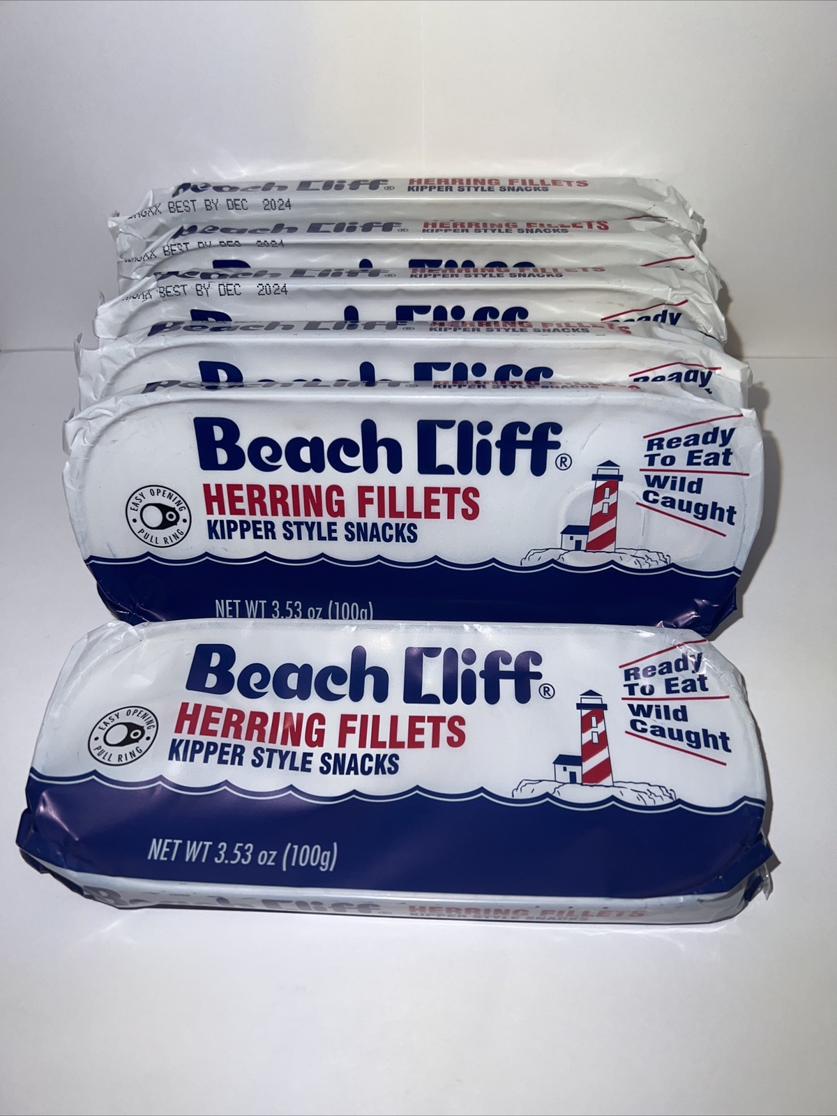 6 Wild Caught Herring Beach Cliff Kippered Snacks 3.53 Oz Can Sardines