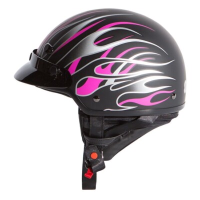 Bilt Phoenix Women s 1/2 Helmet Matte Black/Pink Size M
