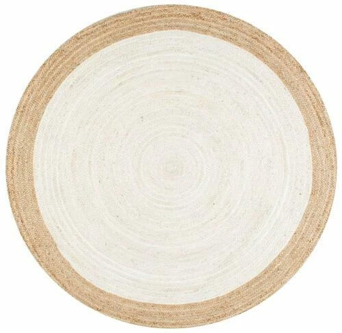 Rug 100% Natural Jute Reversible Round Braided Style Rug Living Modern Area Rug - Image 2 of 4