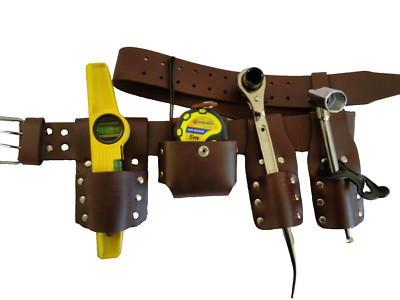 Scaffold Leather Tool Belt FULL Tools Pouch 1721 Scaffolders Good